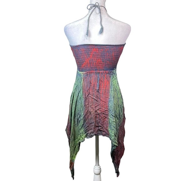 Boho Indie Fairycore Flowy Sequined Halter Dress Size Large - Picture 2 of 8